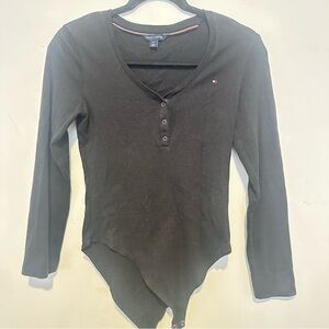 Tommy Hilfiger Black V-Neck Bodysuit